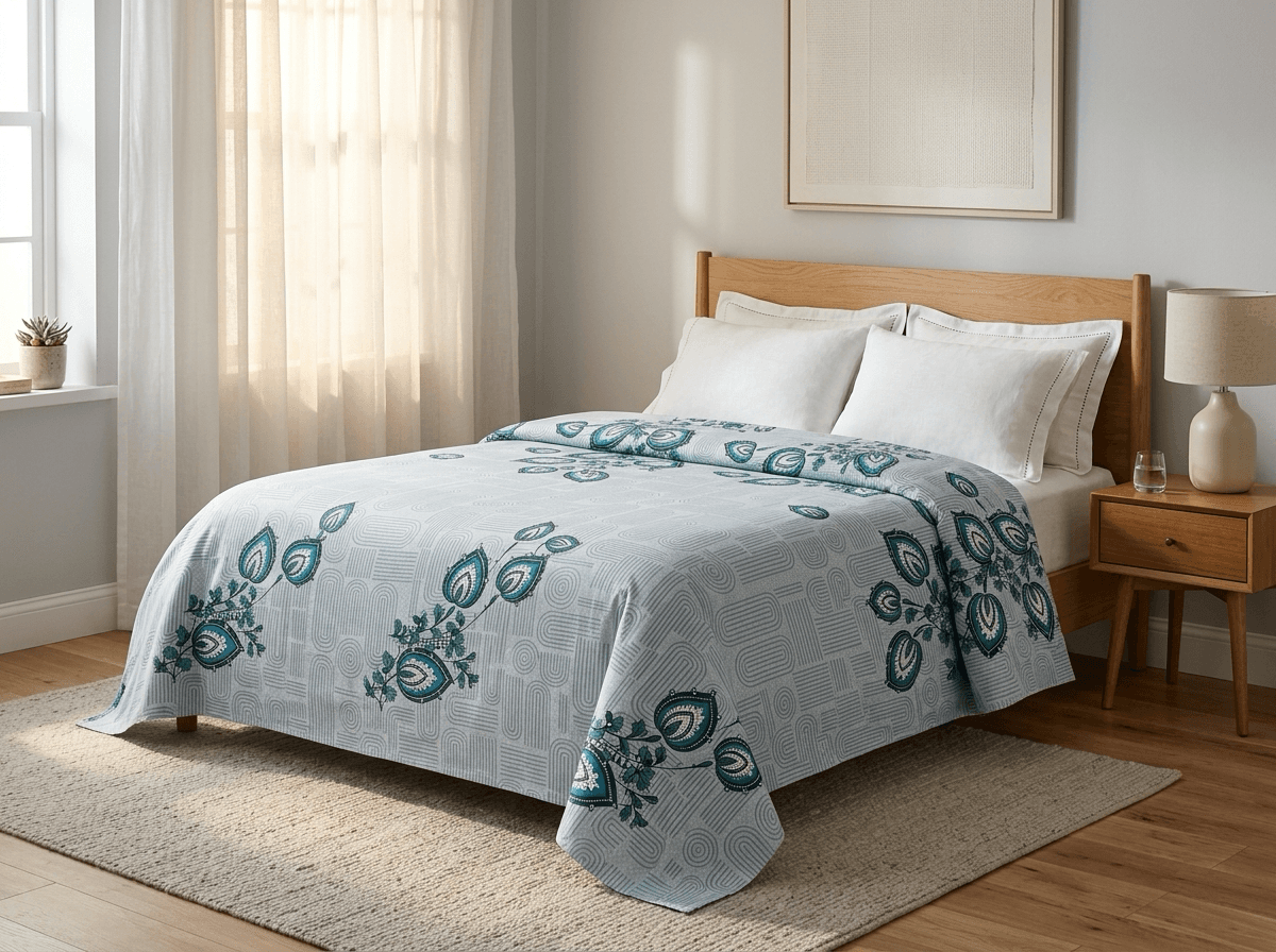 Bedspread design 8569 in blue — room