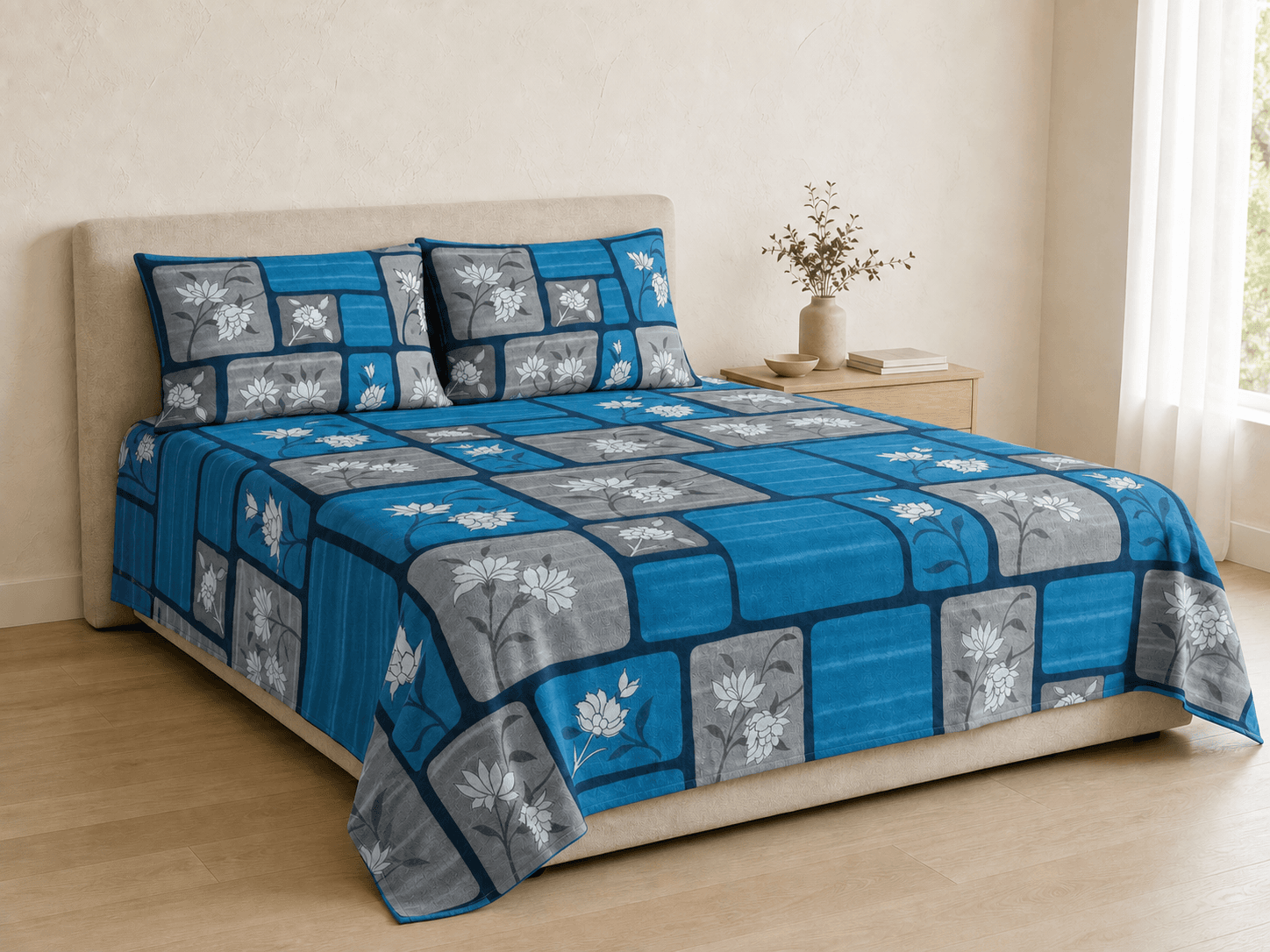 Bedspread design 4610 in blue - hero