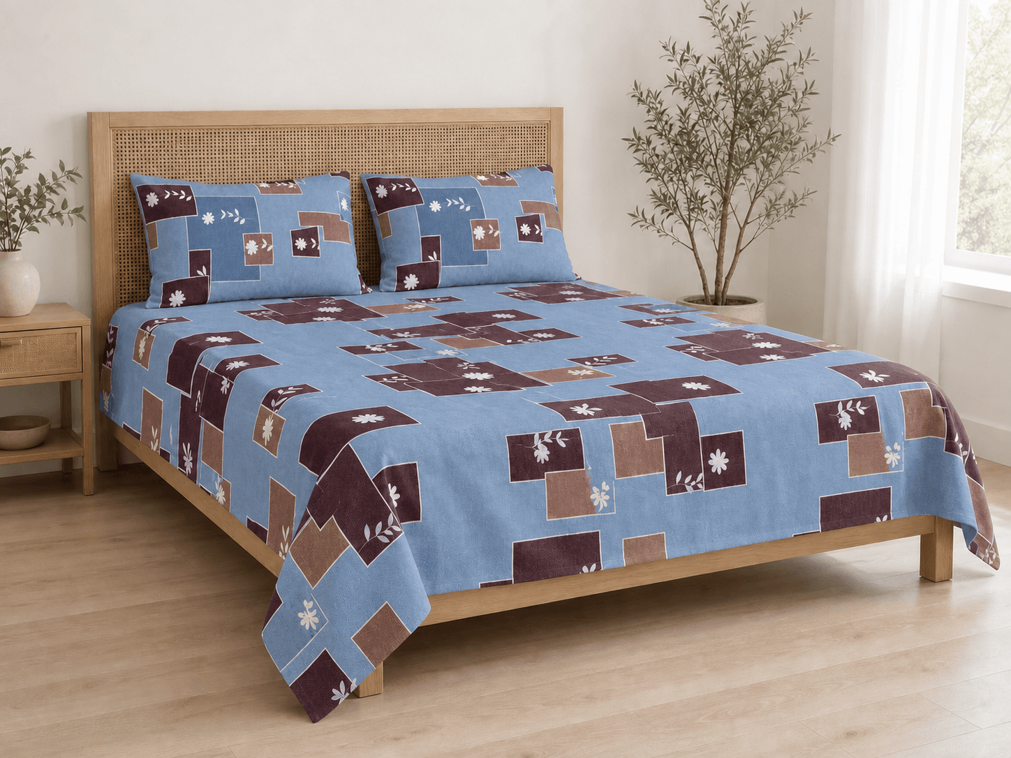 Bedspread design 8563 in blue - hero