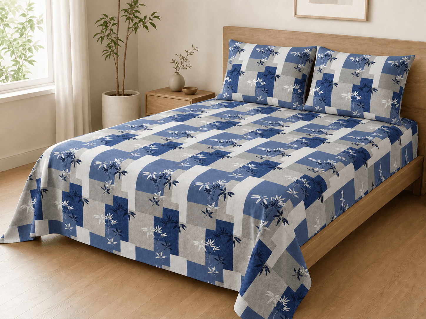 Bedspread design 8517 in blue - hero