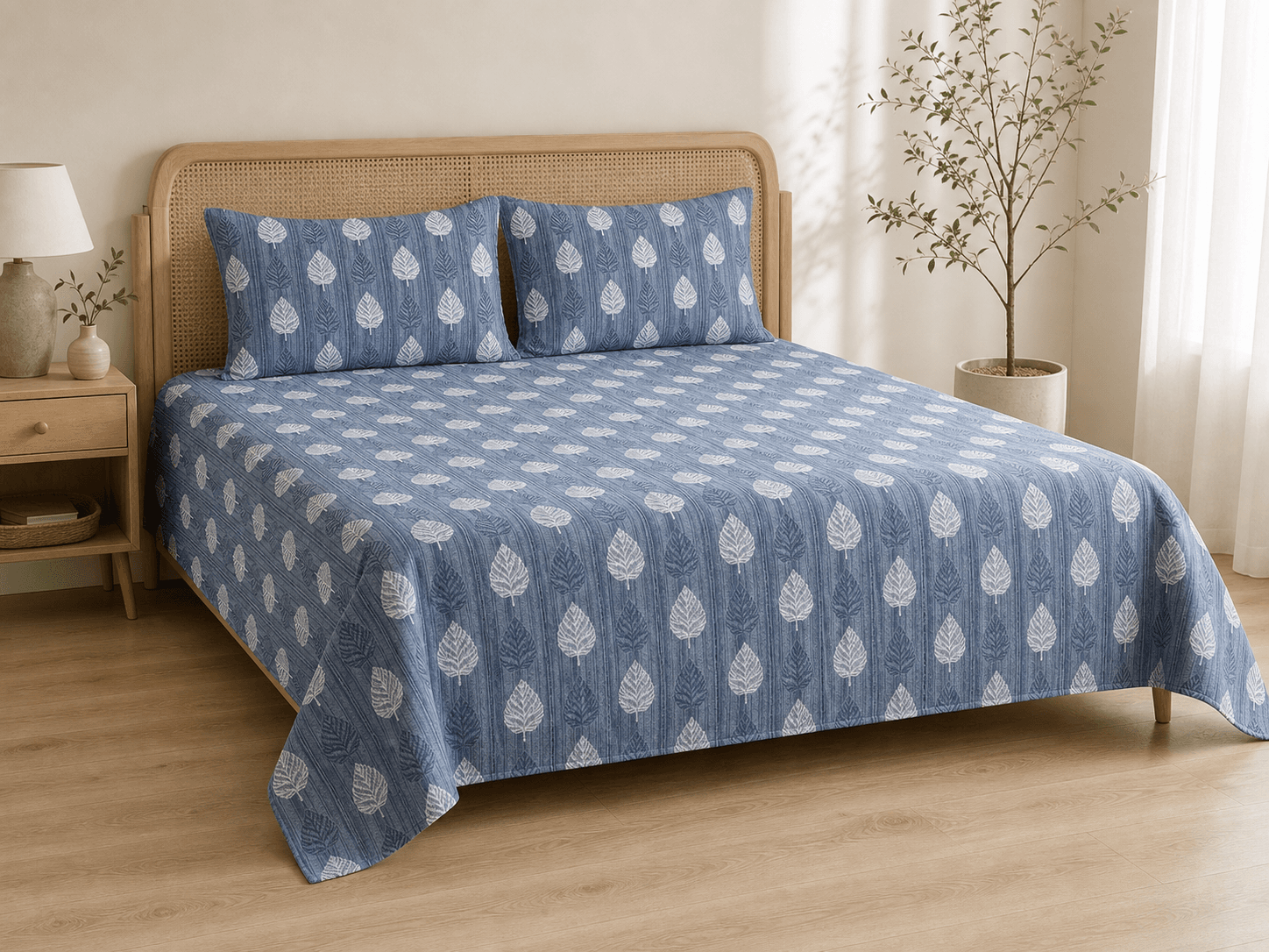 Bedspread design 8522 in blue - hero