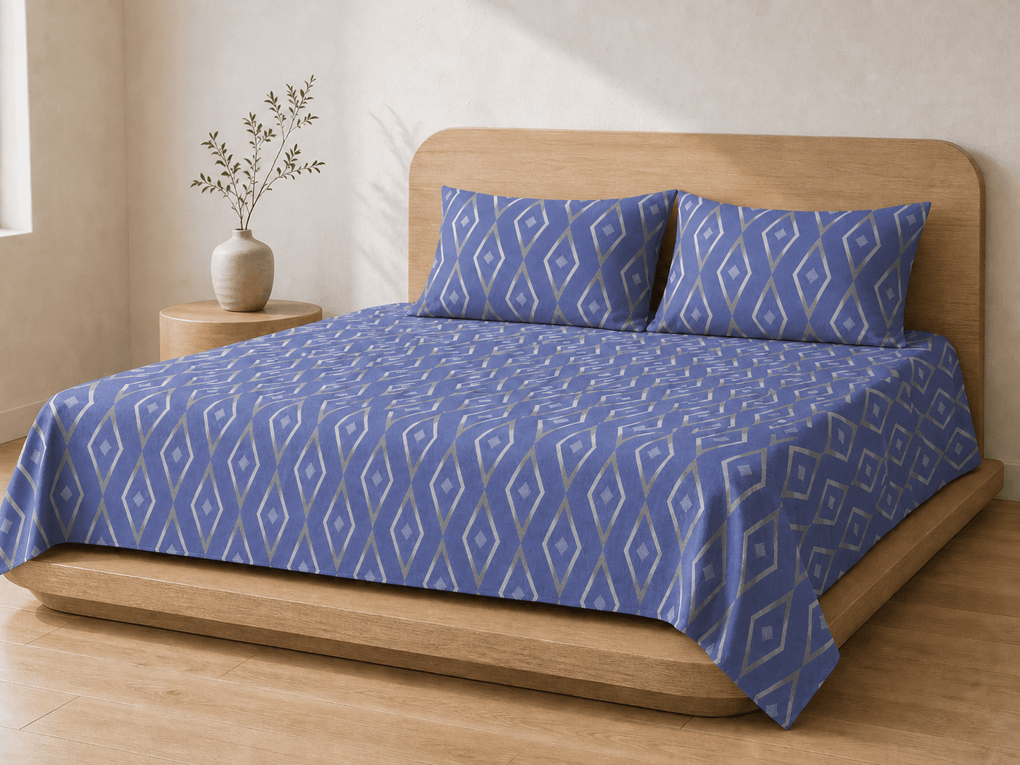 Bedspread design 8519 in blue - hero