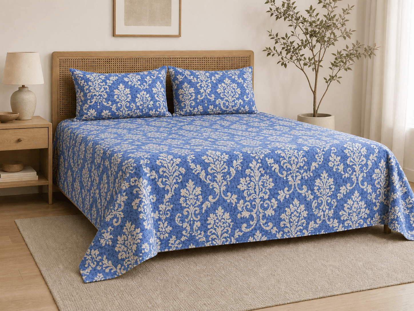Bedspread design 4207 in blue - hero