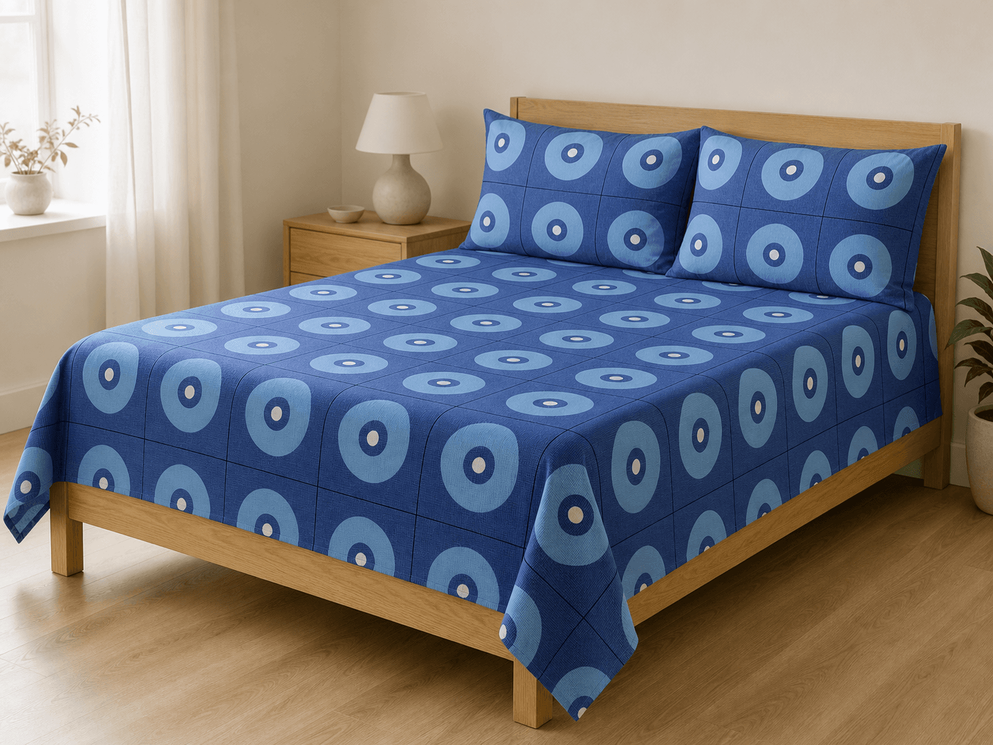 Bedspread design 8473 in blue - hero
