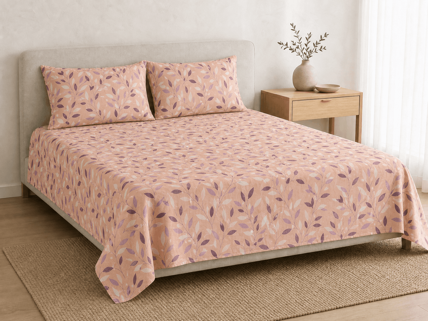 Bedspread design 8521 in peach - hero