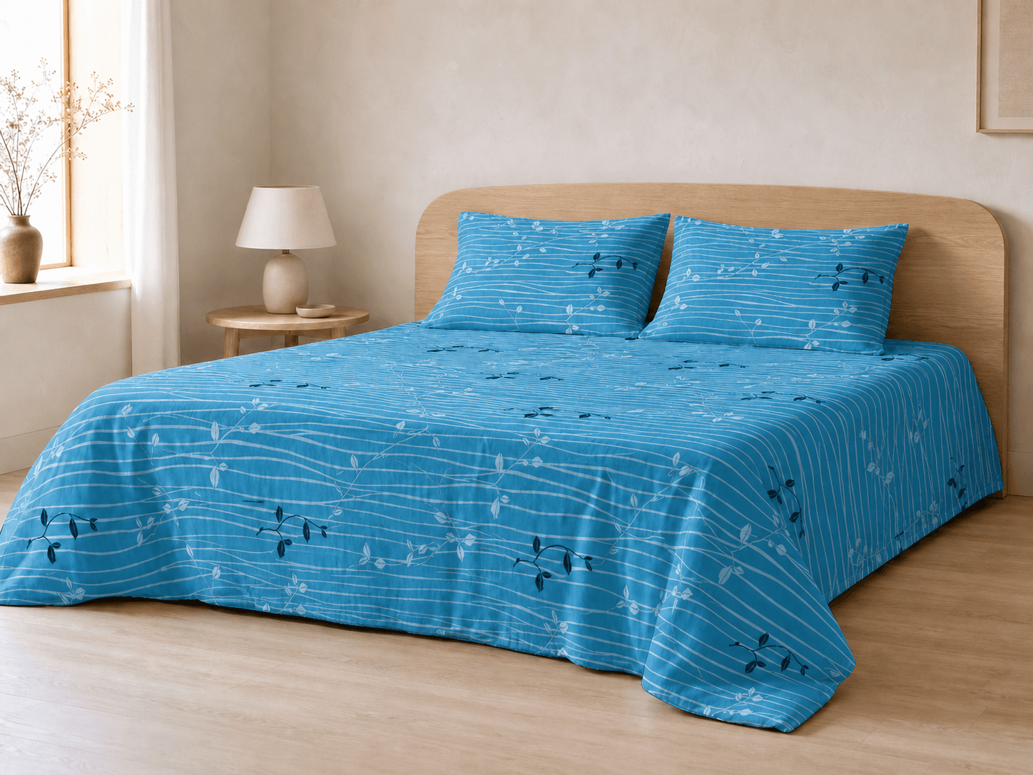 Bedspread design 4217 in blue - hero