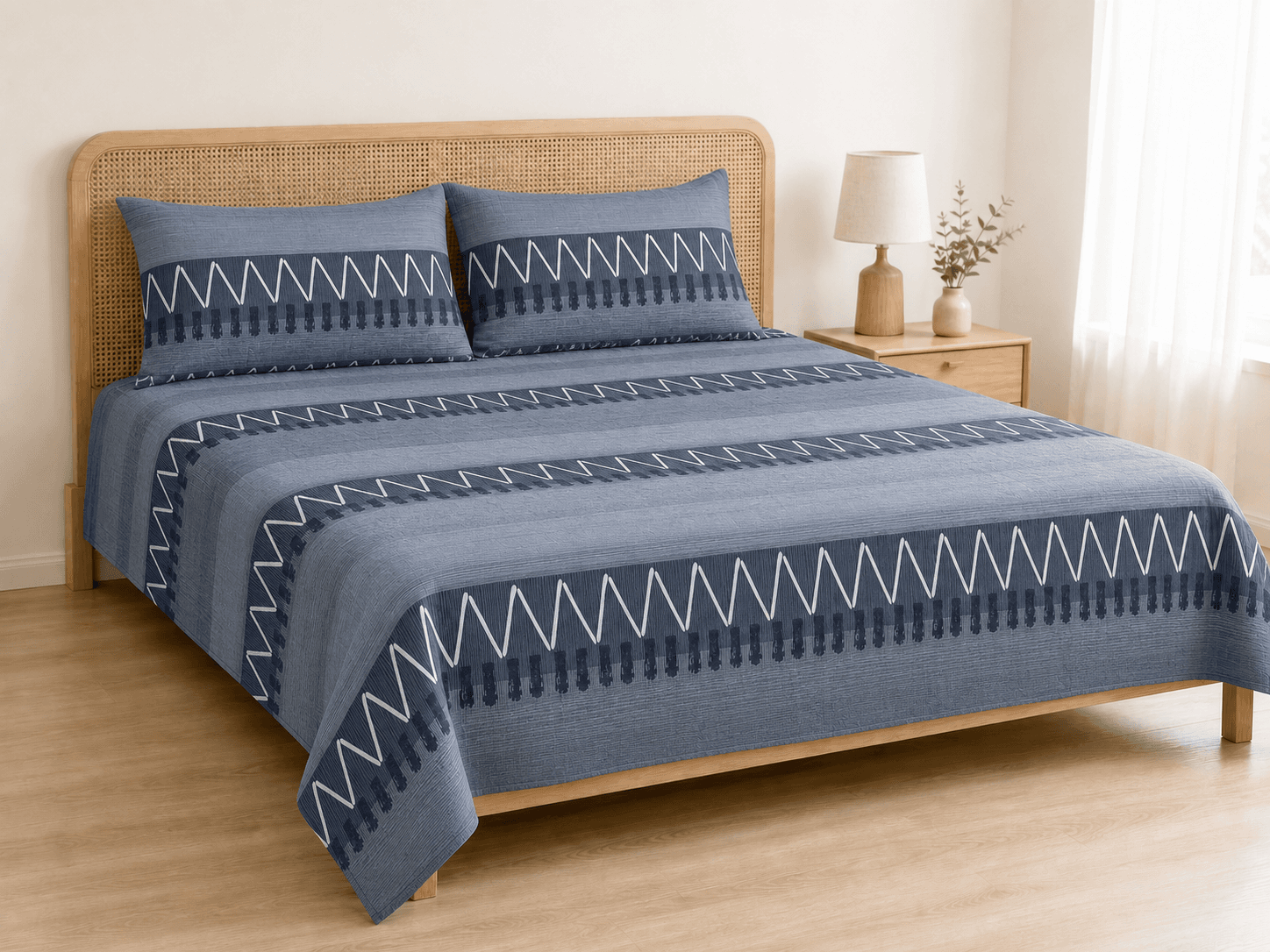 Bedspread design 8479 in blue - hero