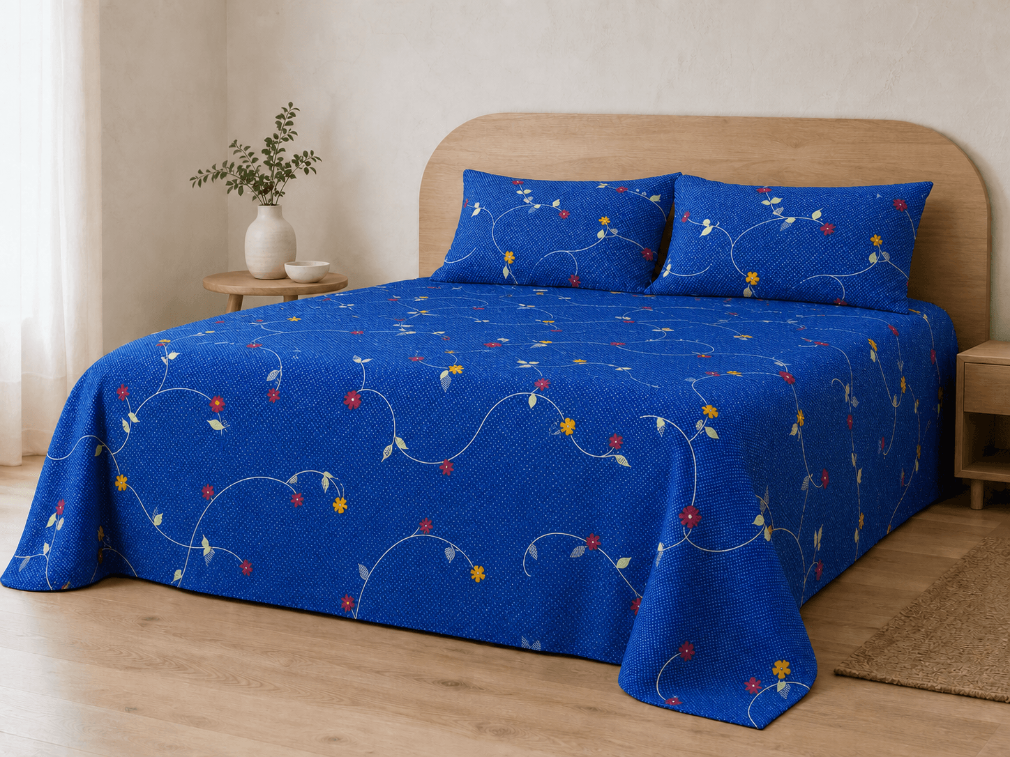 Bedspread design 4468 in blue - hero
