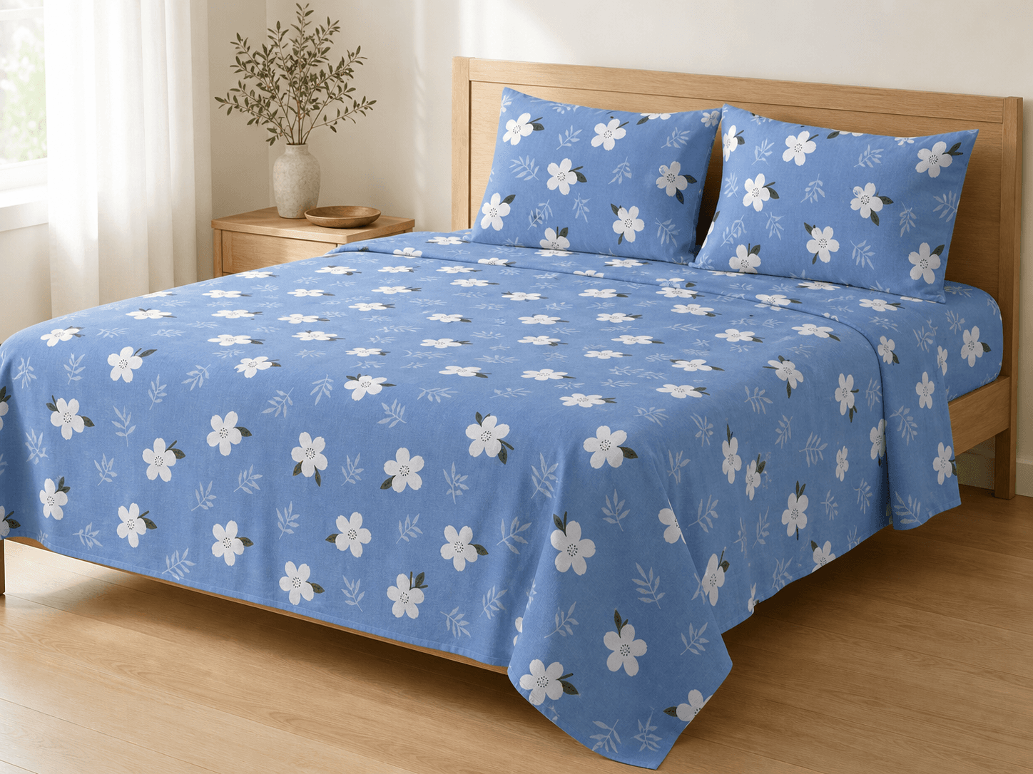 Bedspread design 4210 in blue - hero