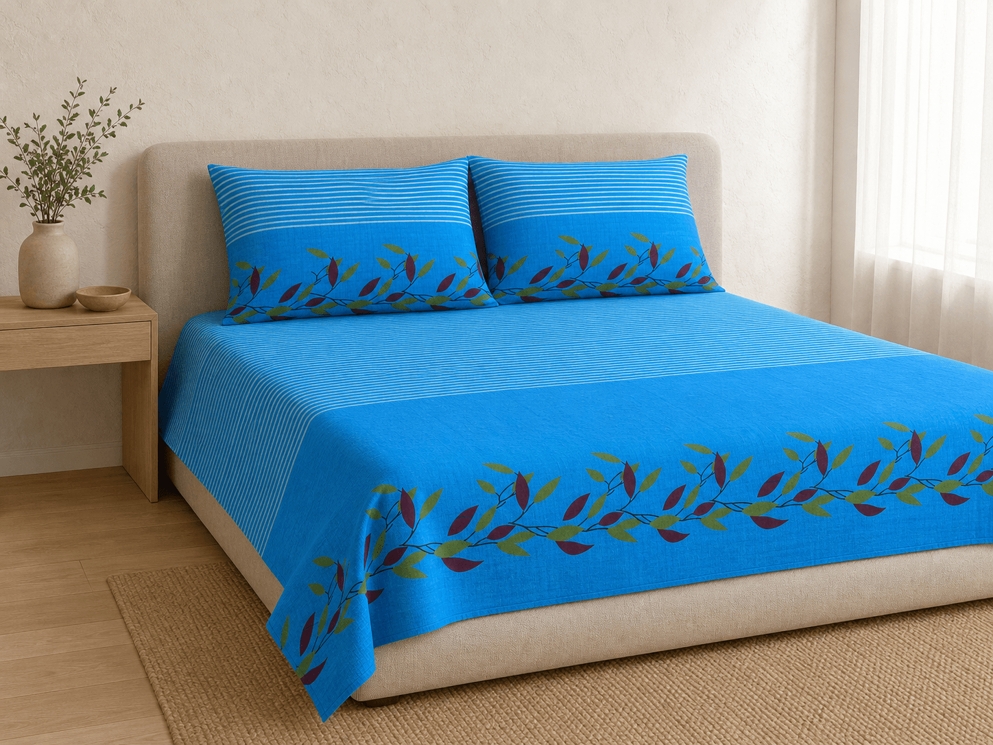 Bedspread design 4208 in blue - hero
