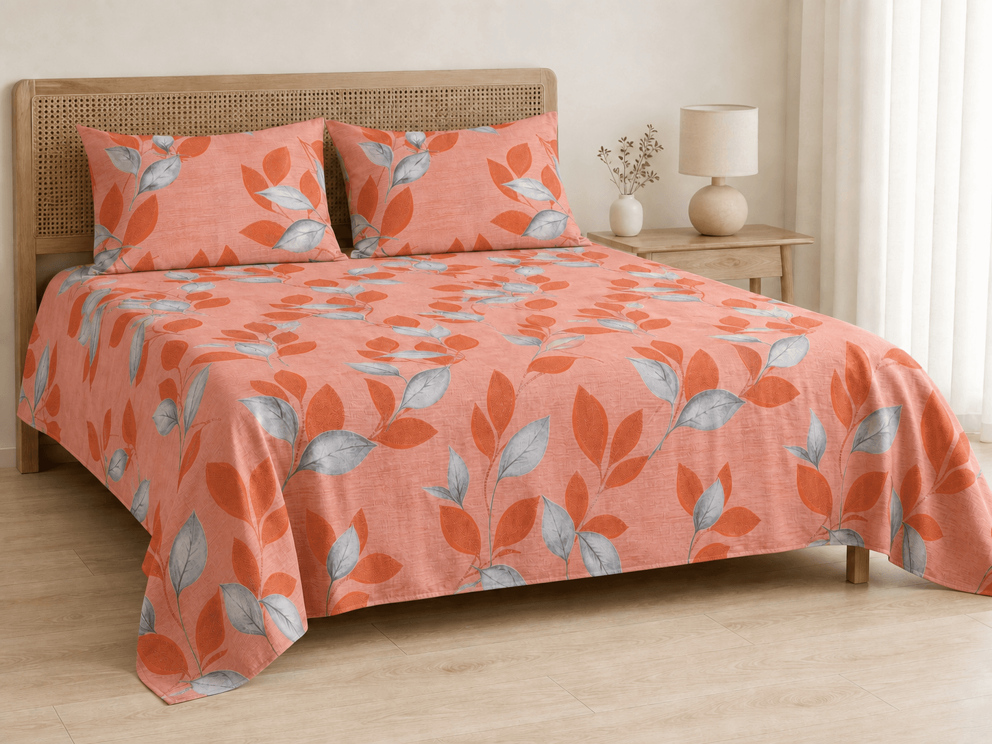 Bedspread design 4607 in peach - hero