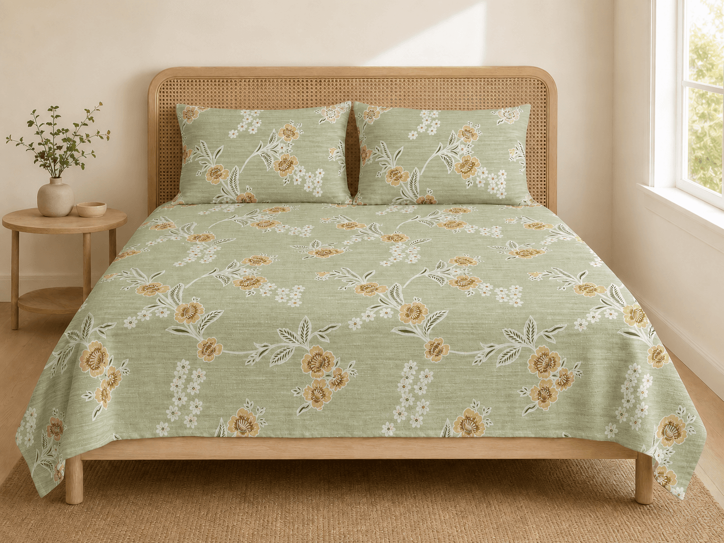 Bedspread design 8545 in green - room