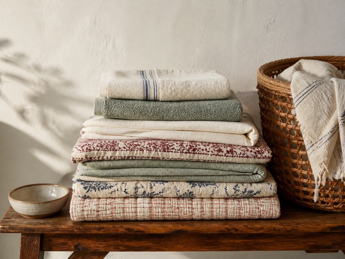 Carefully folded home textile