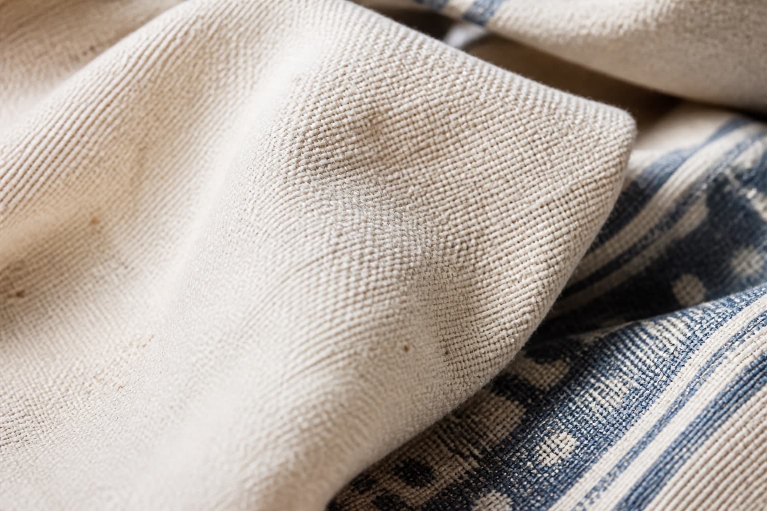 Macro view of a natural cotton weave