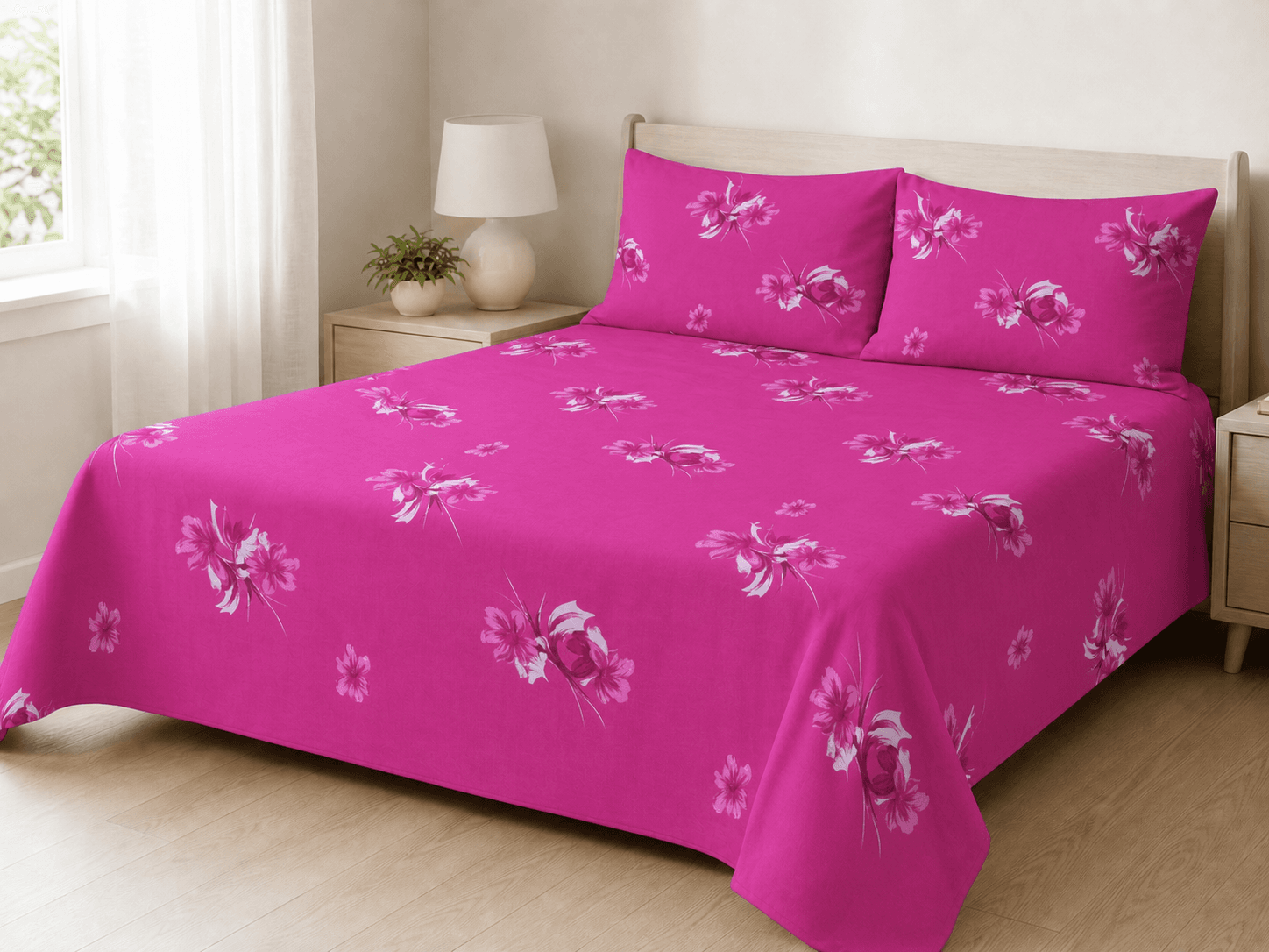 Bedspread design 4461 in hot pink - hero