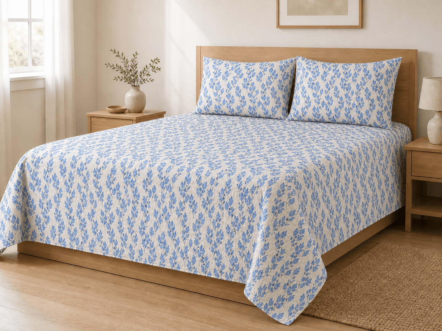 Bedspread design 8501 in light blue - hero