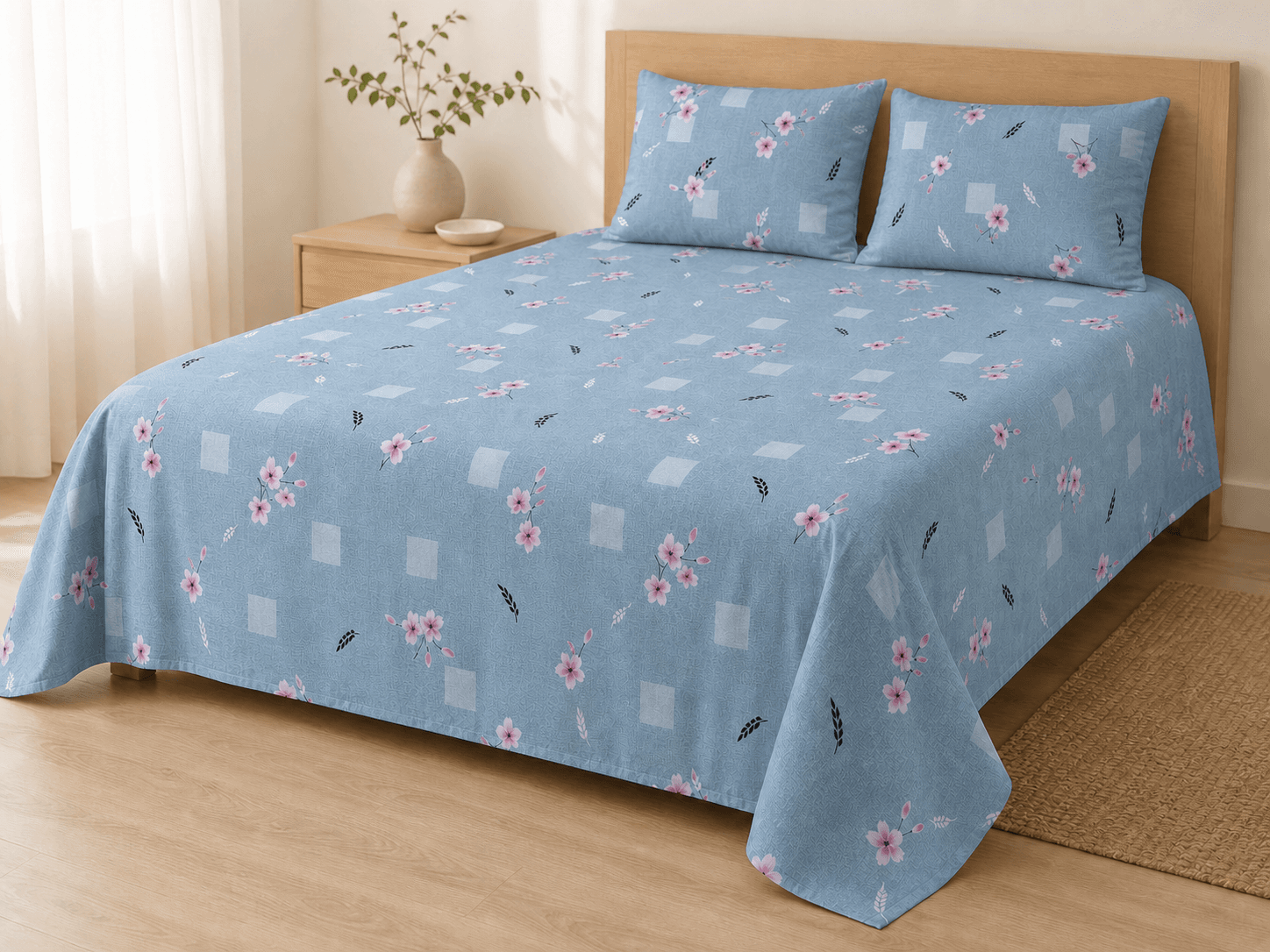 Bedspread design 8476 in blue grey - hero