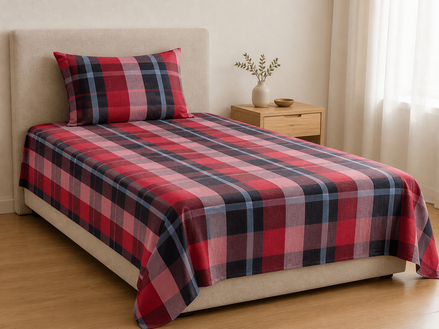 Bedspread design 8584 in pink black - hero